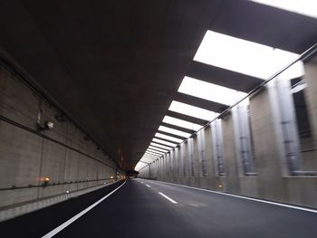 Empty road in tunnel