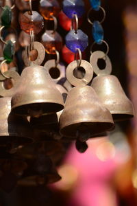 Close-up of bell hanging