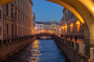 Bridge over canal in city