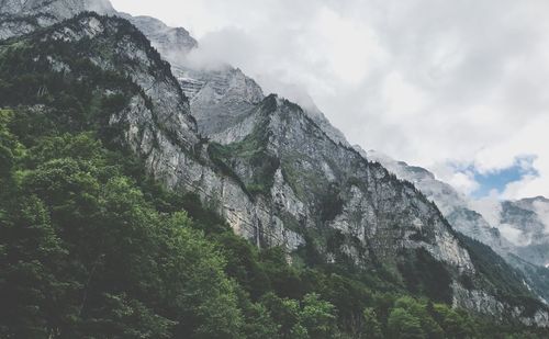 Low angle view of mountain against sky