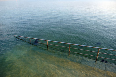 High angle view of footpath in sea