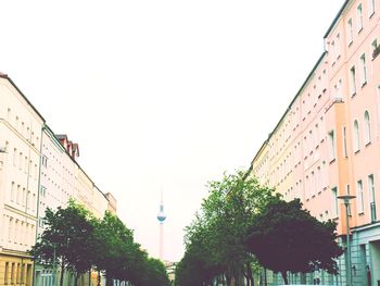 Low angle view of communications tower