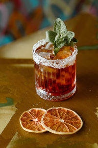 Close-up of drink on table