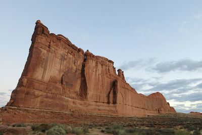 Low angle view of rock formation