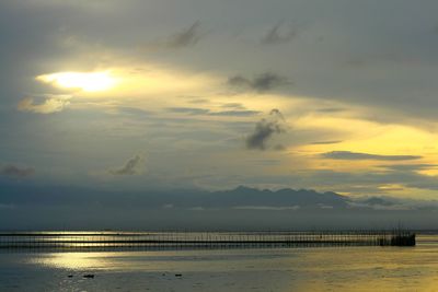 Scenic view of sea against sky at sunset