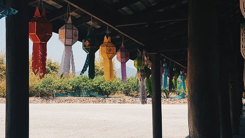 Panoramic view of temple hanging outside building