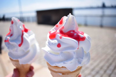 Close-up of ice cream cone