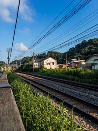 Railroad tracks against sky