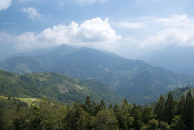 Scenic view of mountains against sky