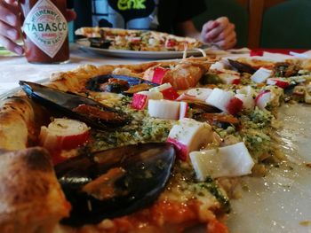 Close-up of food served in plate