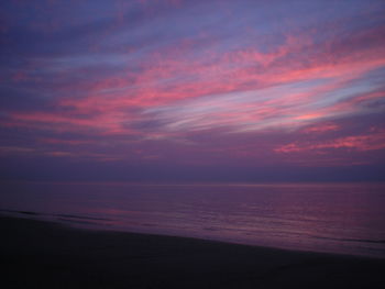 Scenic view of sea against sky at sunset