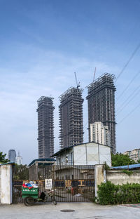 Modern building against sky in city