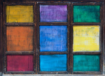 Full frame shot of colorful window