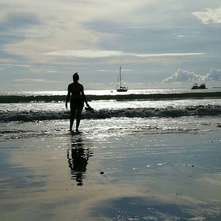 SILHOUETTE OF PEOPLE ON BEACH