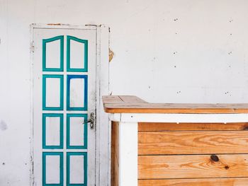 Closed door of building