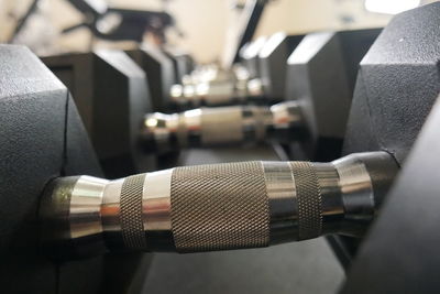 Midsection of woman exercising in gym