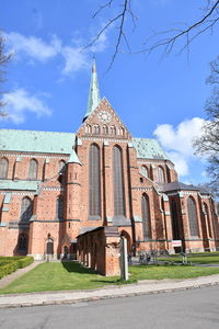 Low angle view of historic building against sky