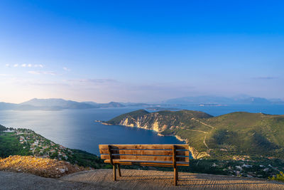 Scenic view of sea against blue sky