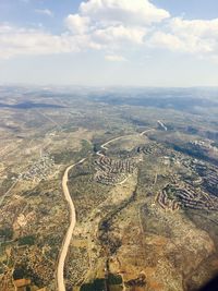 Aerial view of landscape against sky