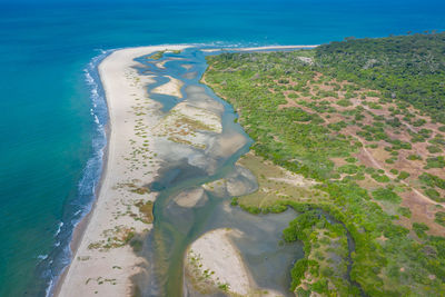 High angle view of sea shore