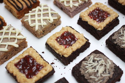 High angle view of cake on plate