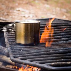 Close-up of food on barbecue grill