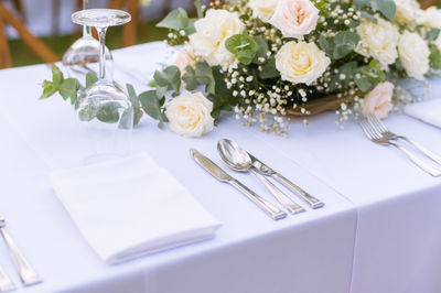 White flowers on table