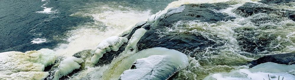 High angle view of waterfall