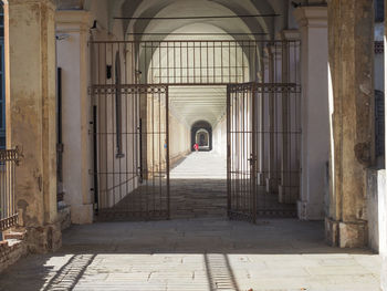 Empty corridor of historic building