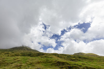 Low angle view of mountain against sky