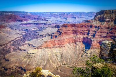 Aerial view of rock formations