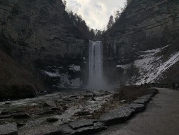 Scenic view of waterfall