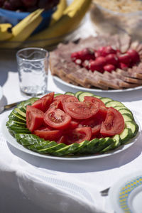 Close-up of food in plate on table