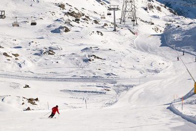 Ski slope on dufourspitze area