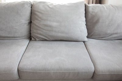 High angle view of sofa at home