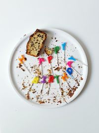 High angle view of food in plate