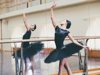 Ballet dancer dancing in studio