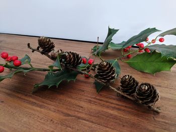 Close-up of flowers on table