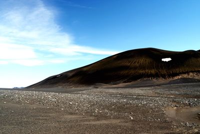 Scenic view of arid landscape against sky