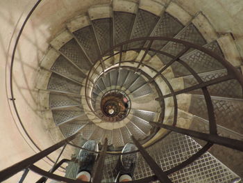 Low angle view of spiral stairs