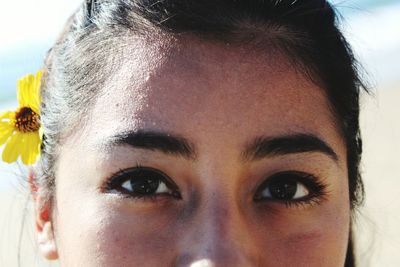 Close-up portrait of young woman