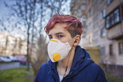 Portrait of teenage girl in winter