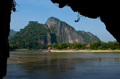 Scenic view of bay against sky