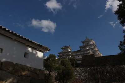 Low angle view of old building against sky