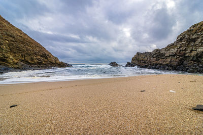 Scenic view of beach against sky