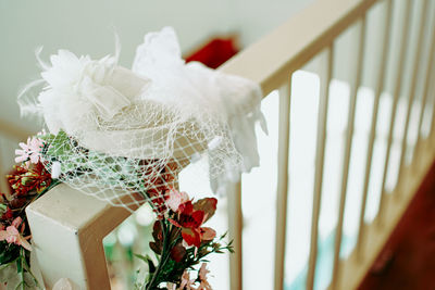 Close-up of wedding decorations