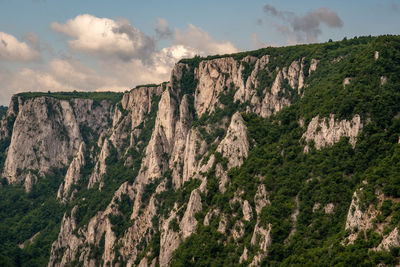 Panoramic view of rocky mountains against sky