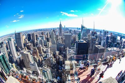 Aerial view of buildings in city