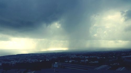 Aerial view of cityscape against sky