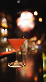 A red cocktail in the bar